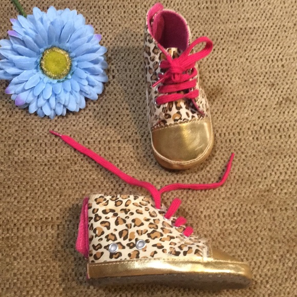 Burberry Other - Burberry London Leopard Booties Infant Size 12-18m